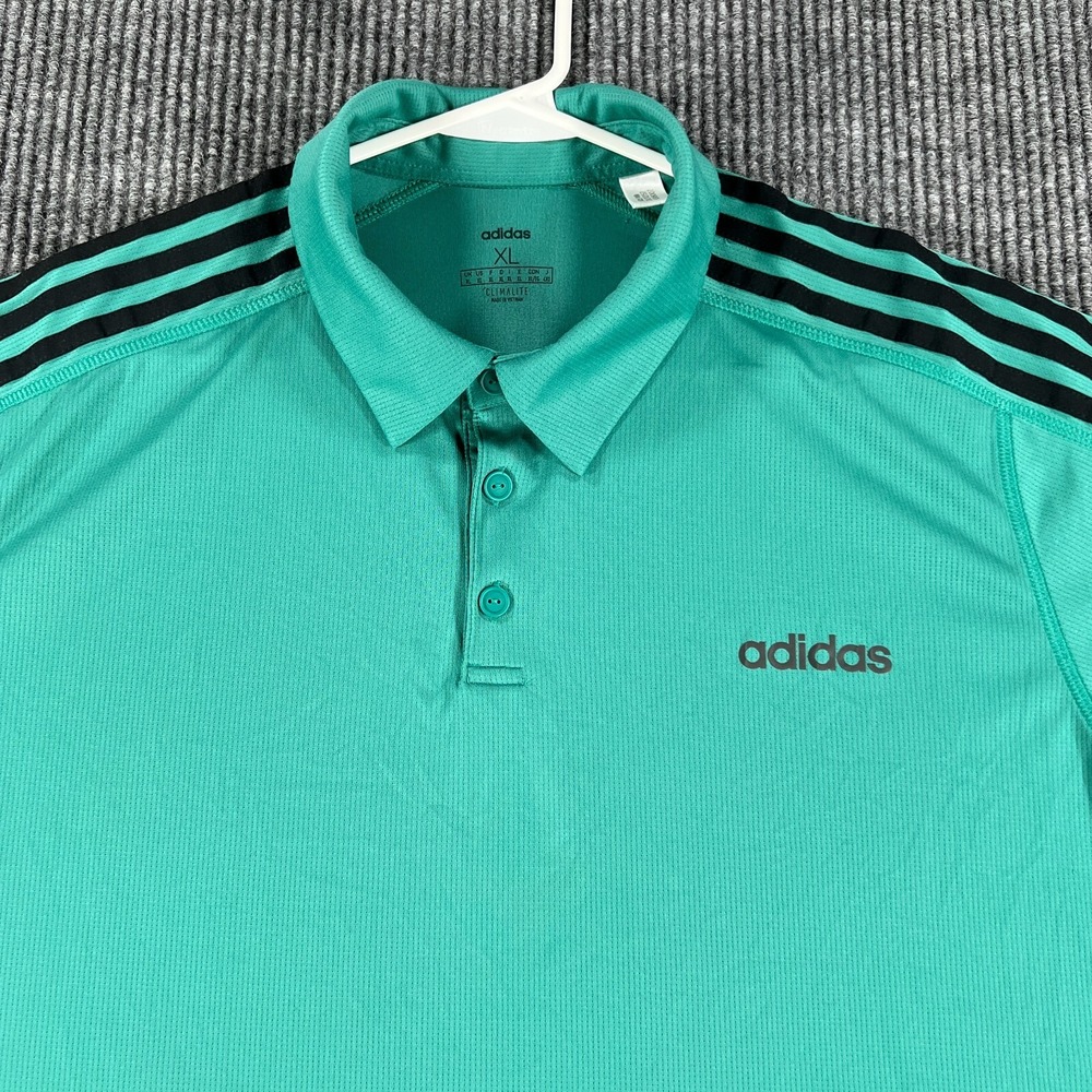 Adidas Polo Shirt Mens XL Extra Large Green Short Sleeve Golf Casual Outdoor